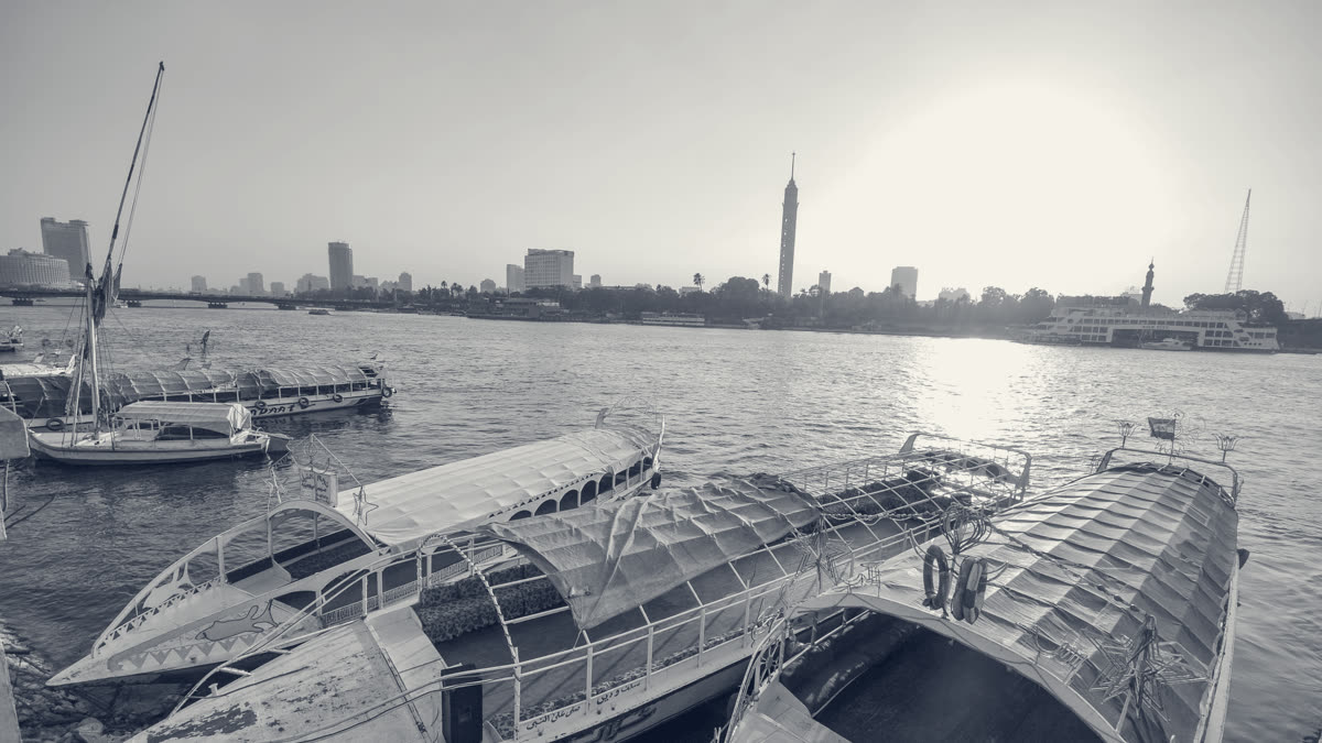 The Nile and the Cairo skyline with the Cairo Tower